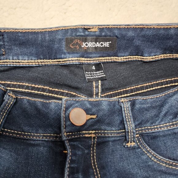 JORDACHE Skinny Jeans 4 (27 x 29) Blue Dark Wash Stretch Mid Rise Rayon - Picture 3 of 9